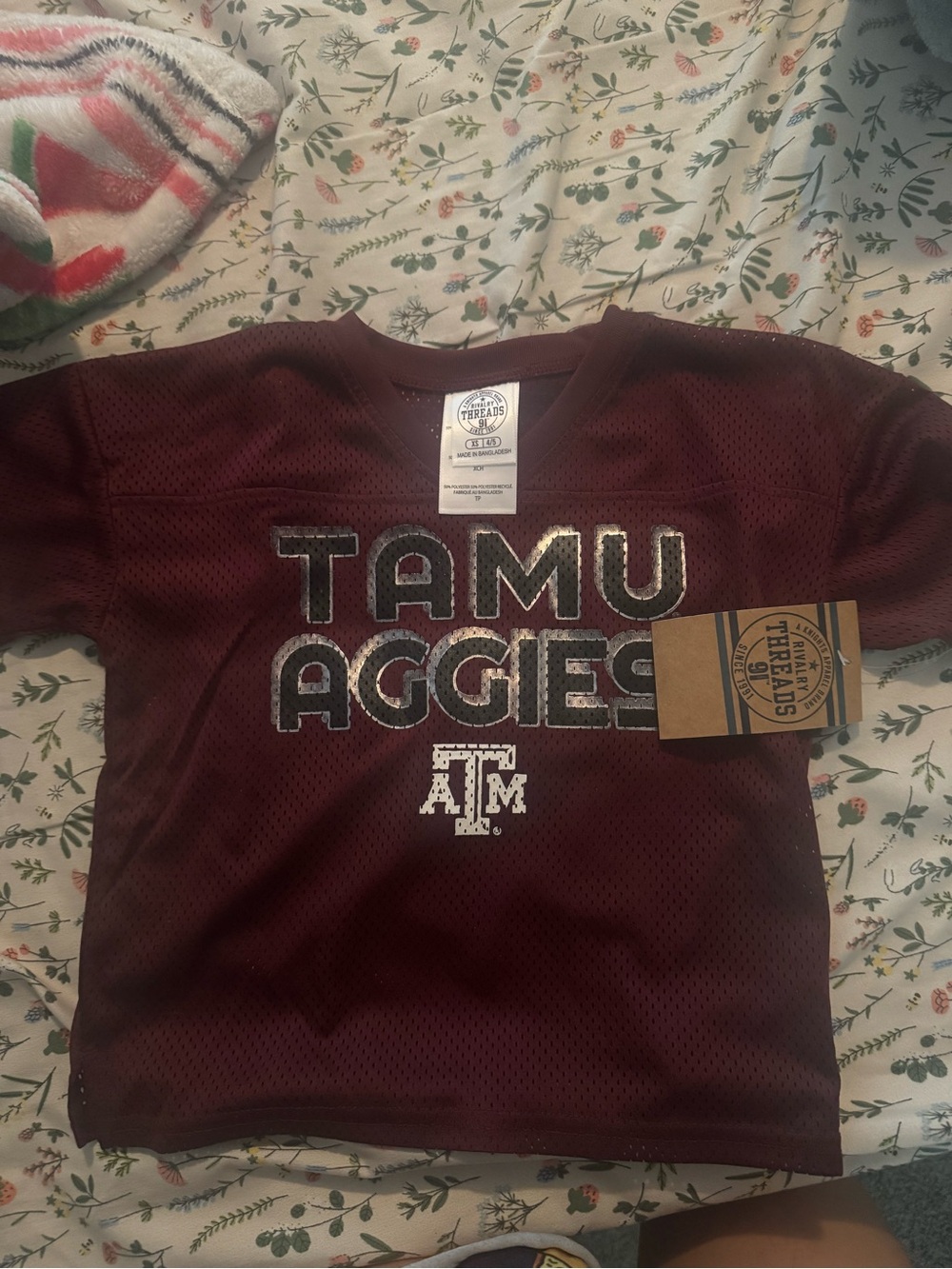 Kids TAMU Aggies Maroon Mesh Tee
